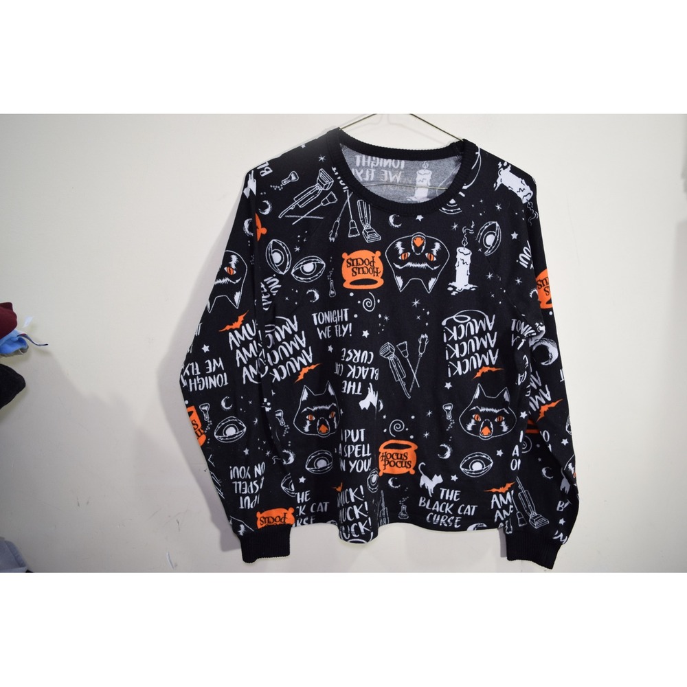 Disney Hocus Pocus Sleepwear Top Black Sanderson Sisters WOMENS XS